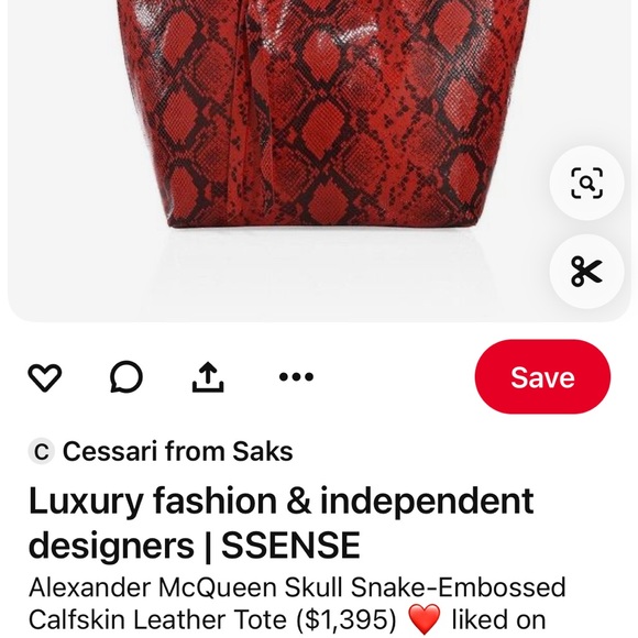 Alexander McQueen calf skin snake printed bag - Picture 9 of 10